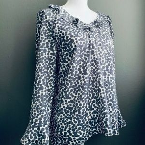 Banana Republic Sheer Blouse Flare Bell Sleeve